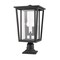 Z-Lite Seoul 2 Light Outdoor Pier Mounted Fixture, Black & Clear 571PHBR-533PM-BK - alternate 2